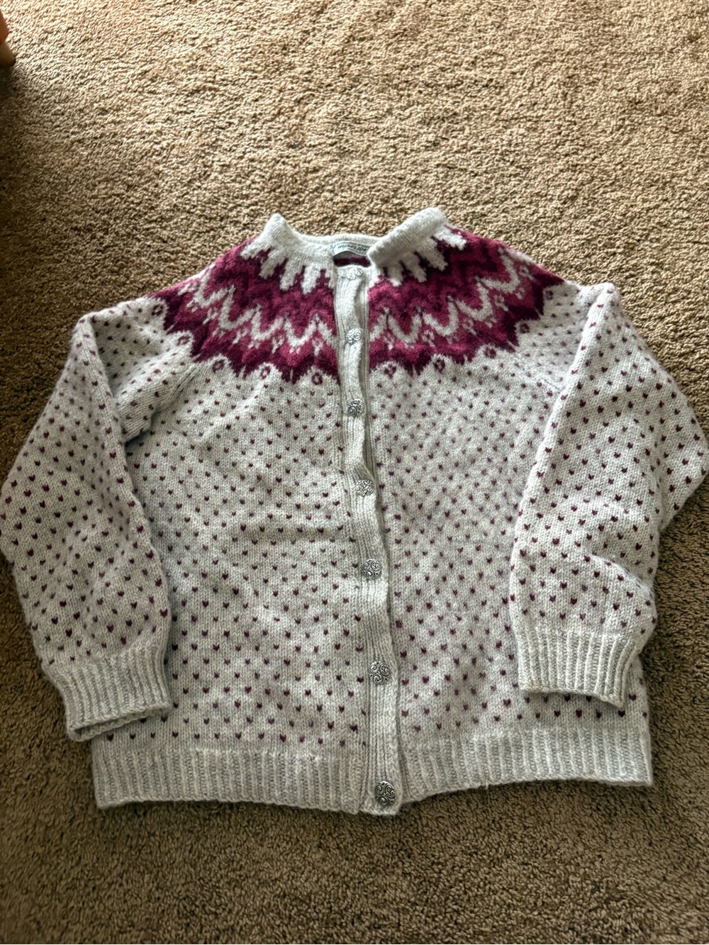 Vintage Norwegian Wool Cardigan Sweater